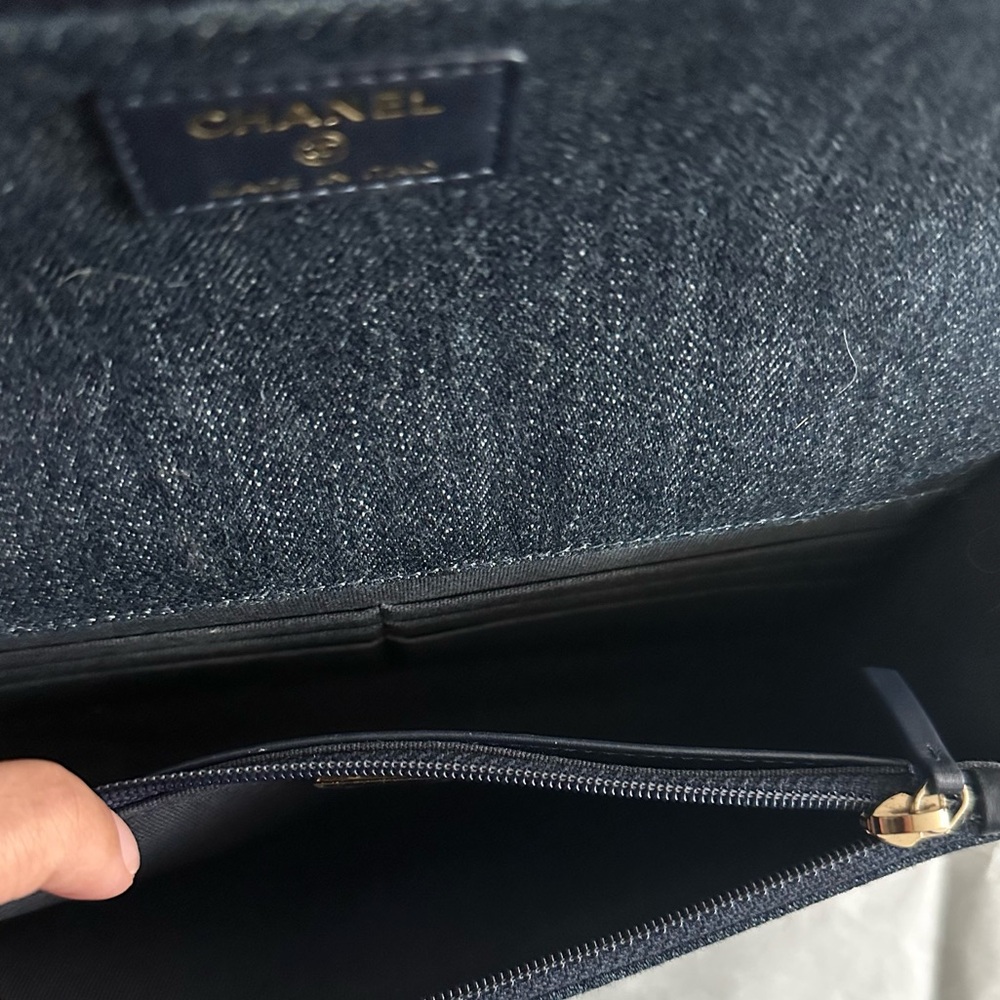 Chanel Denim Quilted Chanel 19 Wallet On Chain WOC Blue Shoulder Bag Crossbody - Picture 10 of 11